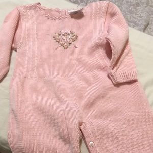 Antonella girls pink cotton outfit sz 9-12 months
